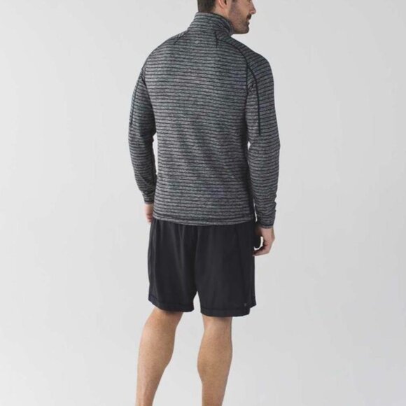 Lululemon Athletica Men's Surge Warm Grey/Black Long Sleeve Half Zip Shirt Large - Picture 3 of 16